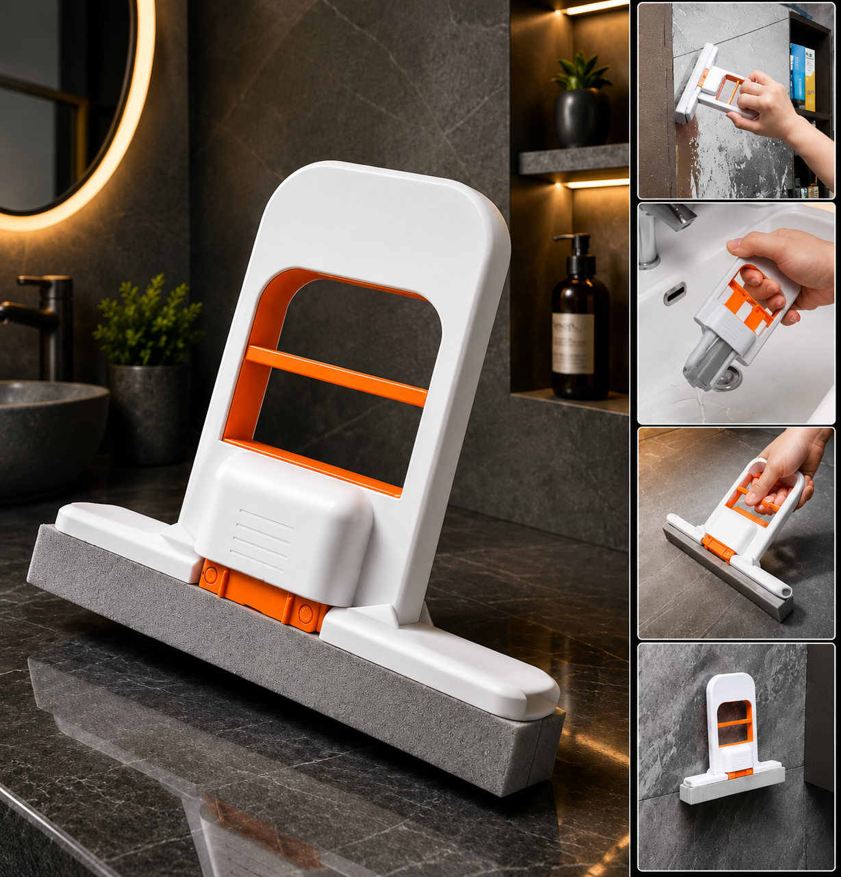 Mini Foldable Sponge Mop | Portable Handheld Cleaning Mop for Kitchen & Bathroom